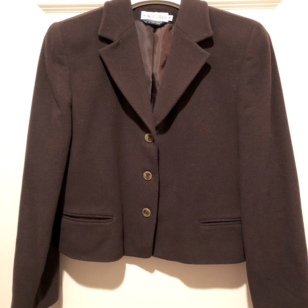 Wool short coat - dark brown